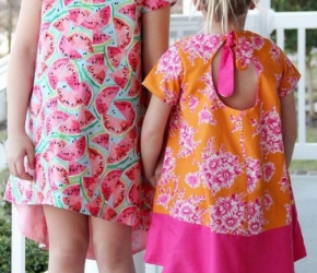 Детское платье с удлиненным подолом сзади