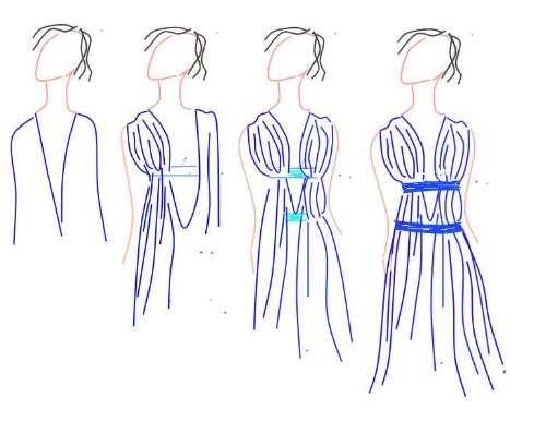 Схема создания греческого платья