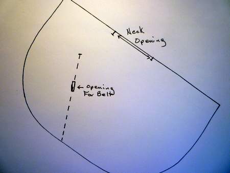 Сделать боковой шов с отверстием для пояса
