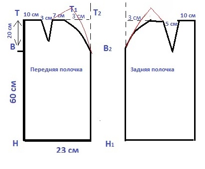 Поднимаем боковые вытачки