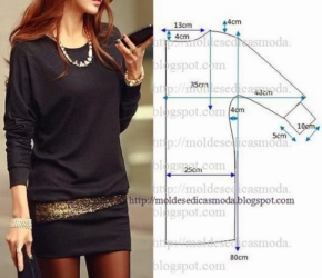 Выкройка платья "летучая мышь"