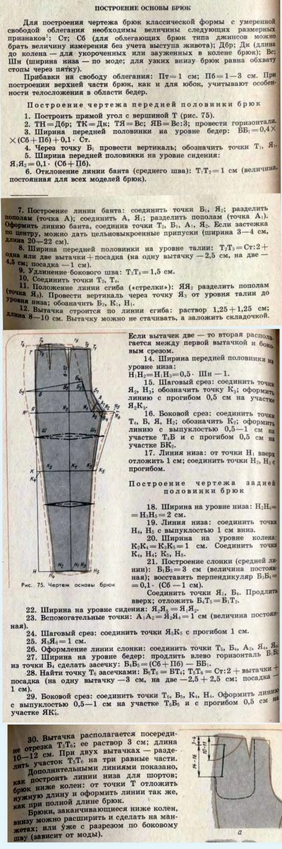 Как построить выкройку брюк