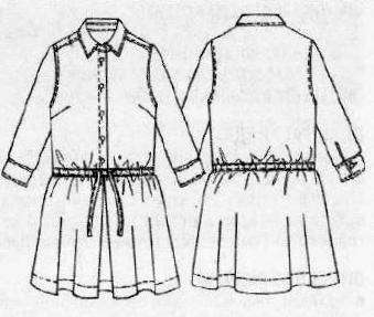 Технический рисунок платья