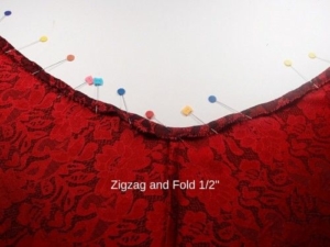 Скалываем подворот булавками