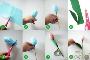 Как завернуть конфетку в бумажный цветок