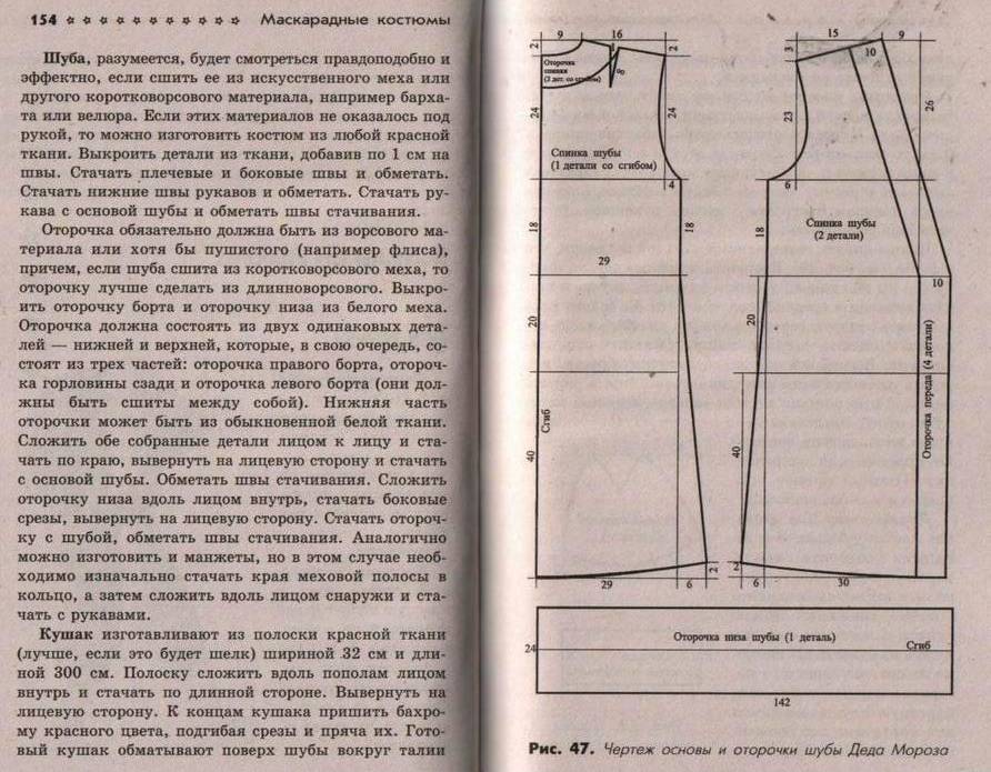 Выкройка костюма Деда Мороза