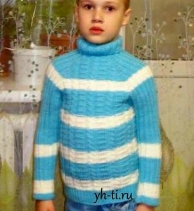 Свитер спицами для мальчика