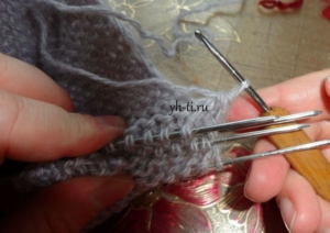 И протягиваем через все петельку