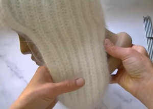 Шапка-ушанка спицами