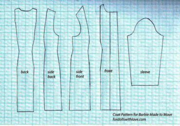 Выкройка пальто для Барби