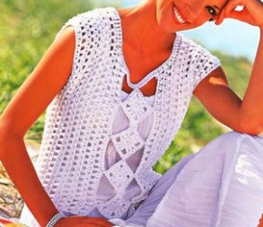 Летняя безрукавка крючком