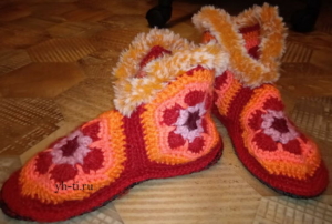 Тапочки, связанные крючком