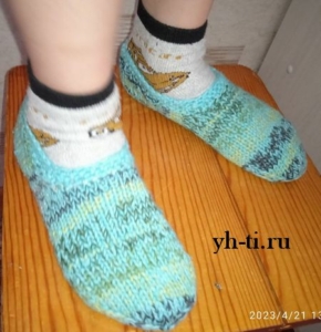 Следки-тапочки спицами