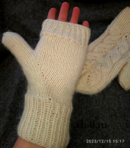 Митенки- варежки с индийским клином