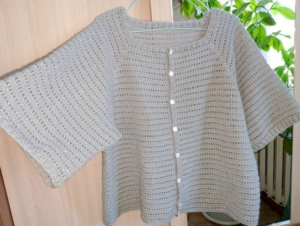 Кардиган из Ализе Ангора голд симли