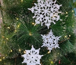 Снежинки крючком