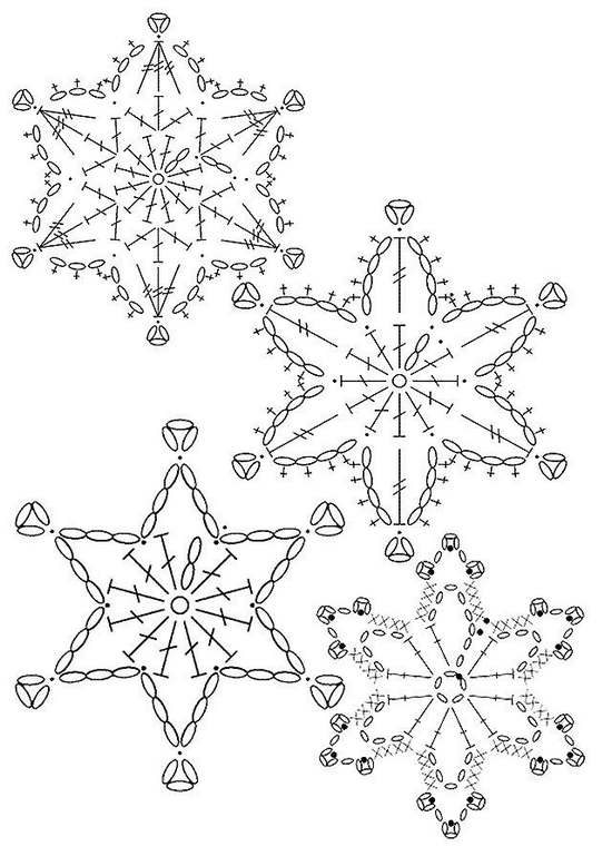 Схемы снежинок крючком
