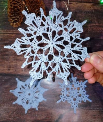 Снежинка крючком из хлопка