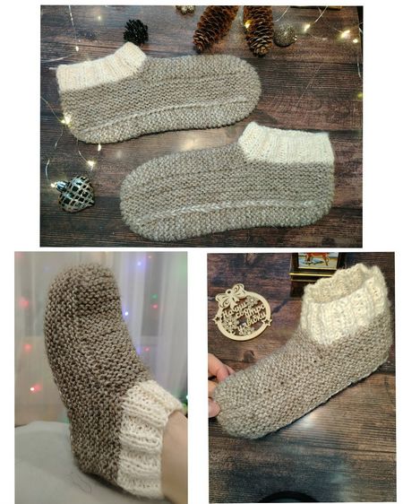 Следки-тапочки спицами: как связать