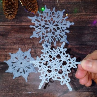 Снежинка крючком из хлопка